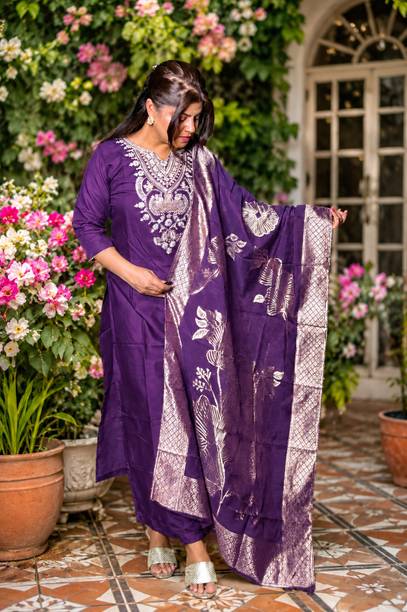 Afghani kurta salwar Set Embroidered Kurta, Trouser/Pant & Dupatta Set