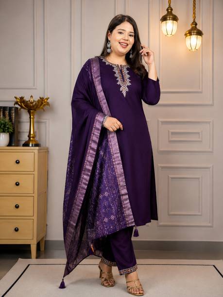 R&H COMAPANY Embroidered Kurta, Trouser/Pant & Dupatta Set