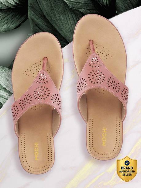 Women Peach-ColouredSolidComfort Heels Sandal