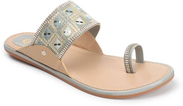 ladies hub Women Flats Sandal (Grey , 7)