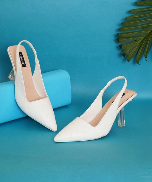 Women White Stiletto Heels Sandal
