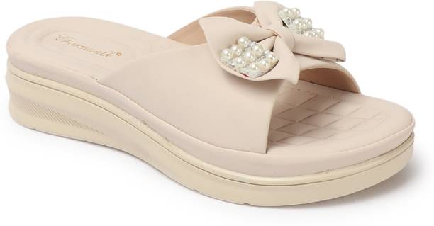 LOFLYN Women Flats Sandal Off White , 5