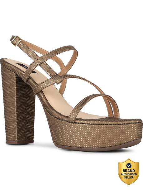 Women Party Wear Solid Round Toe Platform Heel Sandals Heels Sandal