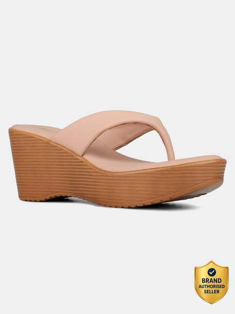Women Solid Round Toe Party Wear Wedge Heel Sandals Heels Sandal