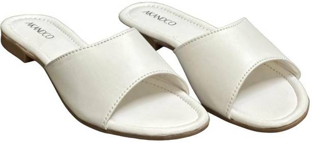 AKANDCO Women White Flats