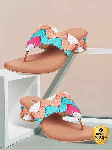 Women PrintedOpenToeBlock Heels Sandal