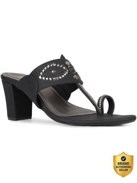 Women Solid Round Toe Party Wear Block Heel Sandals Heels Sandal