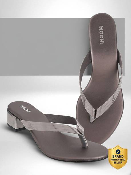 Women GunMetalGreySolid Heels Sandal