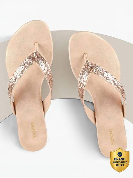Women Peach-ColouredEmbellishedBlock Heels Sandal