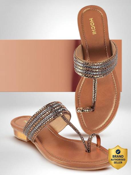Women Gold-TonedTexturedBlock Heels Sandal