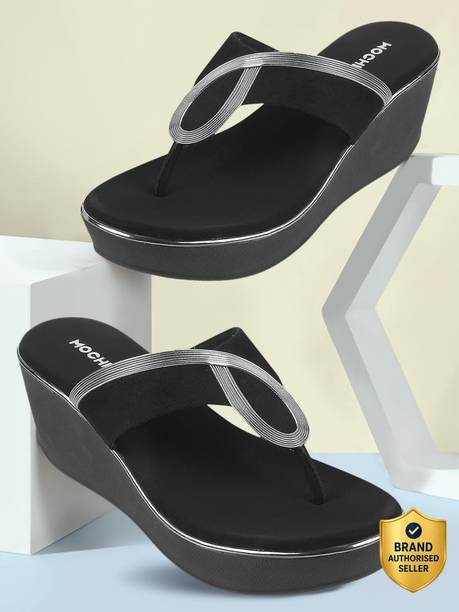 Women BuckledOpenToe Wedges Sandal