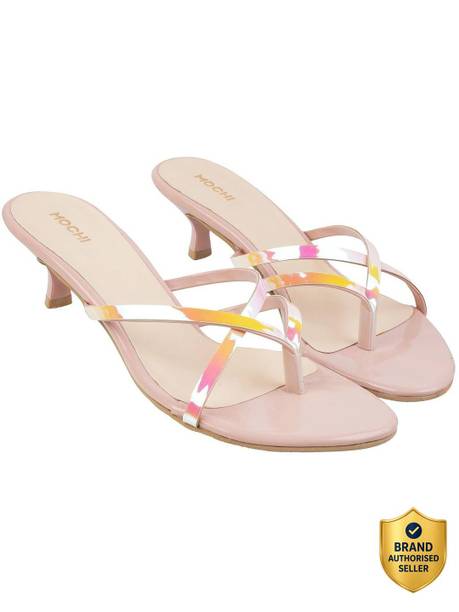 Women PinkEmbellishedKitten Heels Sandal
