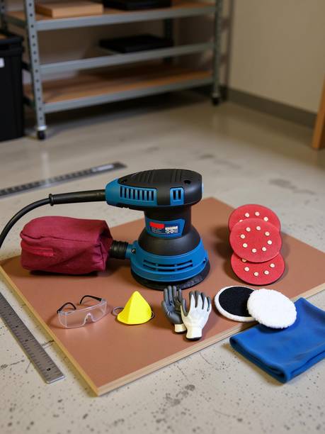 Mass Pro Round 5" (125mm) Multifunctional Mini Wood Working Machine Sanding Electric Sander With Attachments Combo DSA 125 5 inch Random Orbital Sander