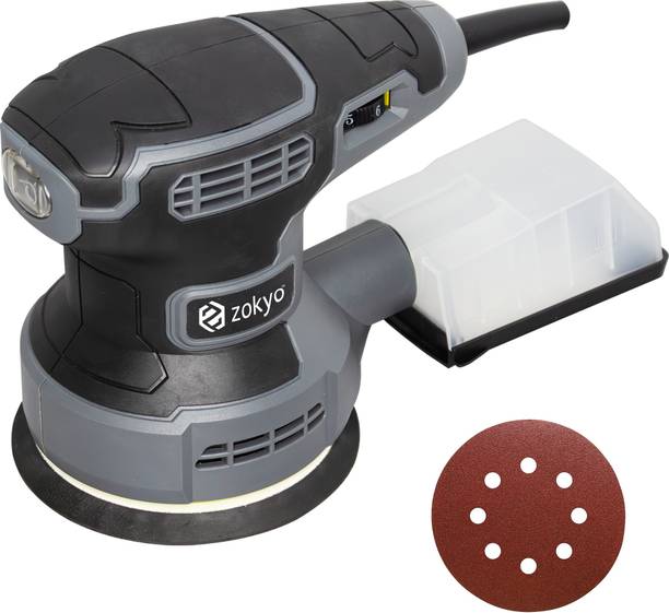 ZOKYO Orbital Sander WT OS25-32, 300W, Copper Armature, 125mm Disc,12000 RPM, Variable Speed,Dust Collection,Corded Electric Sanding Machine for Wood, Metal & Plastic, 4.92 inch Disc Sander