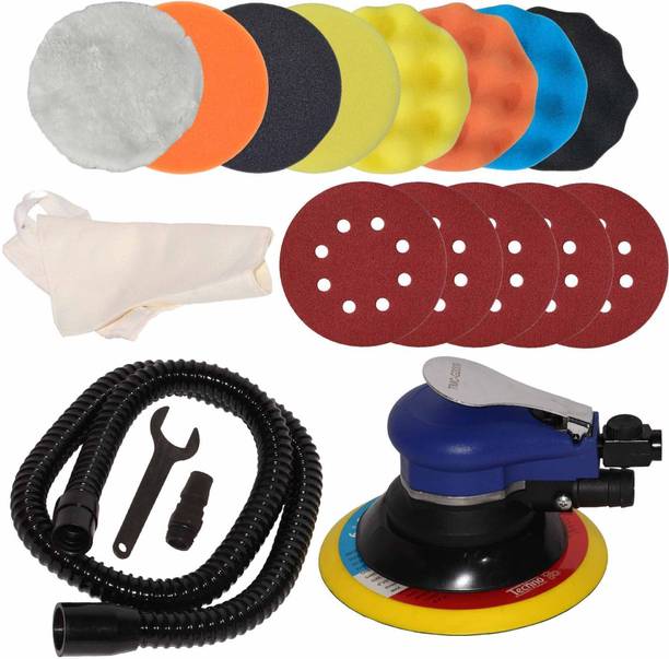 Digital Craft Heavy Duty 5" Pneumatic Random Orbital Sander, Air Palm Sander with Sponge Pads & Sandpapers for Polishing, Sanding & Finishing Applications 5 inch Random Orbital Sander