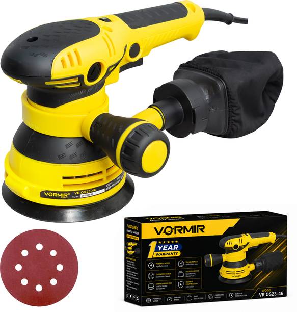 iBELL VORMIR VR OS23-46 Orbital Sander, 300W, Copper Armature, 125mm Disc, 12000RPM, Variable Speed,Dust Collection – Corded Electric Sanding Machine for Wood,Metal, 5 inch Random Orbital Sander