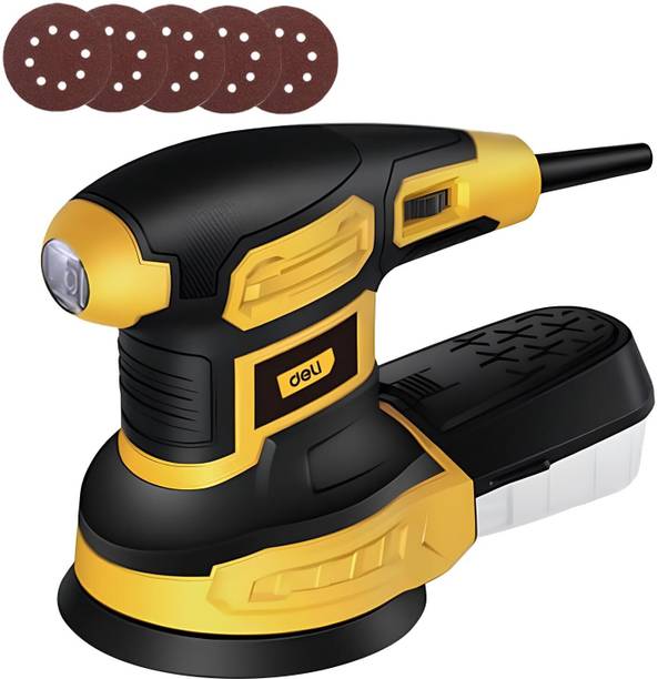 Deli DL-SG125-E3 Rotary Orbital Sander 240V 60Hz with Carbon Bruh 360W 12000rpm 2000rpm 125mm Sander-Paper 6 Graded Speed Buffing Sanding Tool 4.9 inch Random Orbital Sander