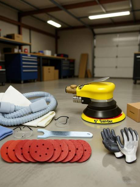Mass Pro Pneumatic 5" Orbital Sander 125mm Random Orbital Sander Mega 5 inch Random Orbital Sander