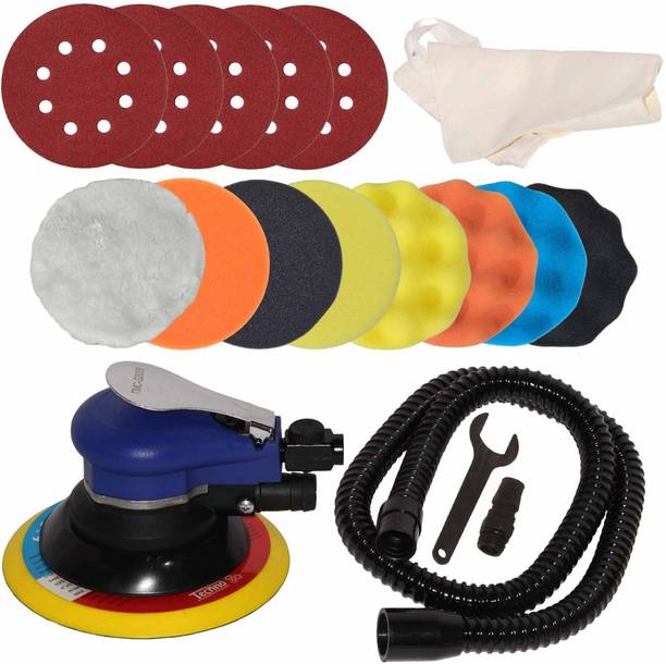 Digital Craft 5" Random Orbital Air Sander, Pneumatic Palm Sander with Low Vibration, Polishing Pads & Sandpapers for Auto Polishing & Workshop Use 5 inch Random Orbital Sander