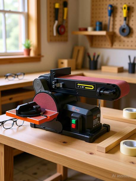 VOLTZ VZ-DS-500 Electric Belt Grinder Sander 6 Inch Electric Belt & Disc Sander 500W Grinder Polisher2980RPM 6 inch Disc Sander