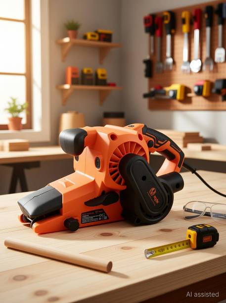 VOLTZ VZ-BS1150 1150W Corded Wood Belt Sander 3"x21" with Dust Bag Orange/Blac VZ-BS1150 Wood Grinder Sander (Corded Electric, 1150W,Orange/Black) 3 inch Disc Sander