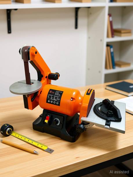VOLTZ VZ-VDS-550 Electric Belt Grinder Sander (25 x 762 mm) Electric Belt & Disc (150mm) Sander 550W Grinder Polisher 2000-2850RPM 6 inch Disc Sander