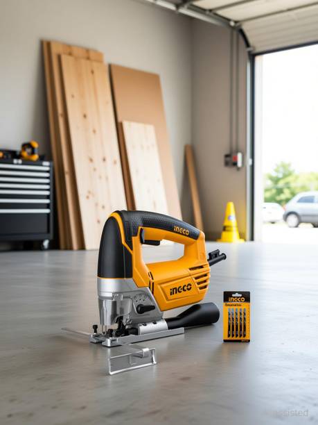 INGCO 800W Variable Speed Jigsaw | 4 Step Pendulum Function | 5pcs Saw Blades 0 inch Straight-line Sander
