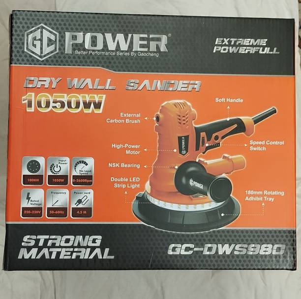 GCPOWER GC-DWS980 better performance series by GAOCHENG sold by SSS Traders Gaocheng Drywall sander 7 inch Random Orbital Sander