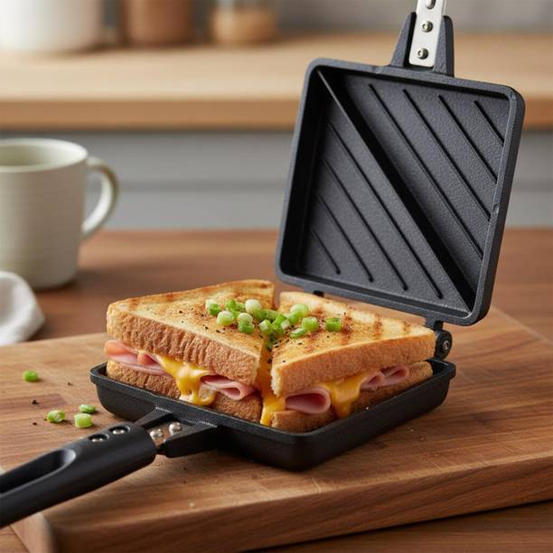 averratraders Square Gas Toaster with Hinged Grill Plates for Easy Sandwich Preparation Grill Sandwich Maker