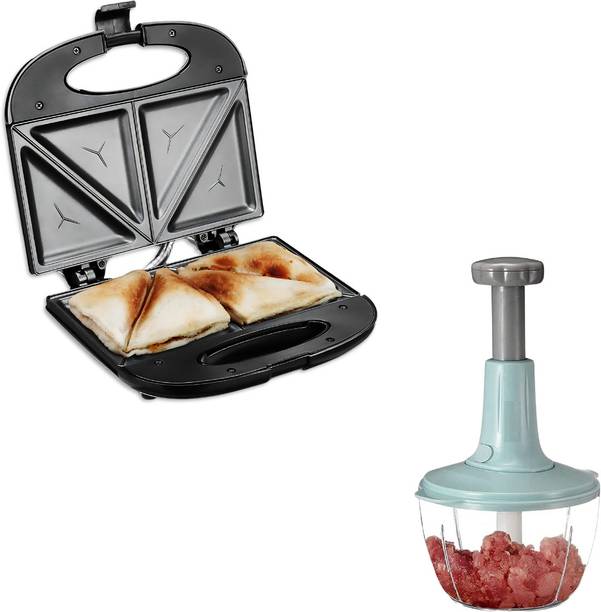 Elevea Combo C322 Electric Sandwich Maker & Vegetable Chopper Mixer - 15 Years Warranty Toast Sandwich Maker