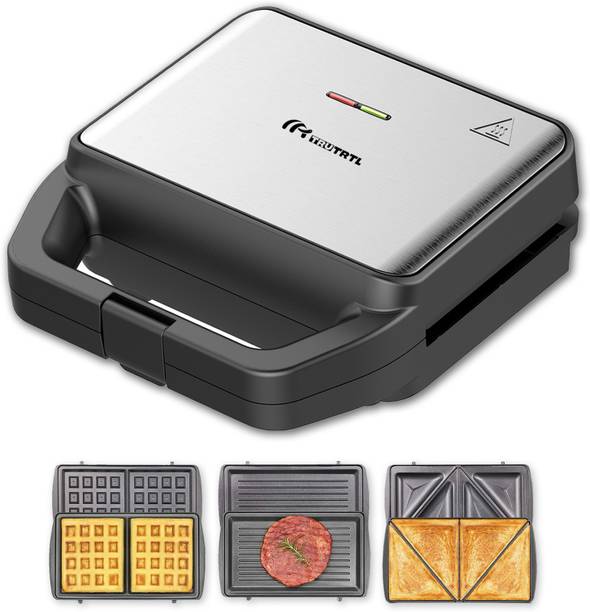 truTRTL Premium 3-in-1 Sandwich Maker with Detachable Plates | Grill - Waffle - Toast Grill, Waffle, Toast