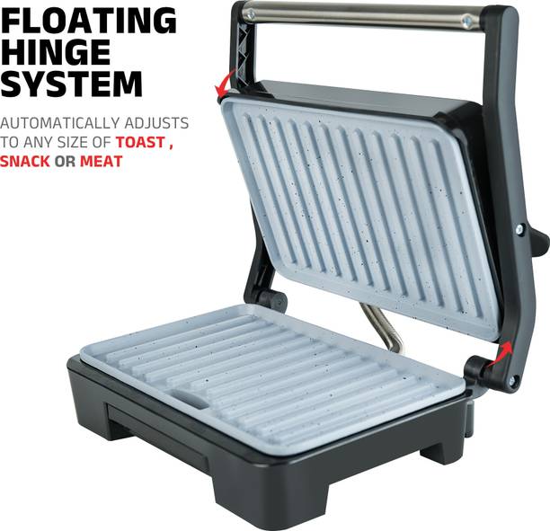 iBELL SM1515C SandwichMaker 1000W with Non-Toxic Ceramic Coated Plates, Floating hinge Waffle, Toast, Grill