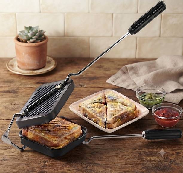 shuddhkitchen Double Side Grill Sandwich Toaster 40cm Grill Sandwich Maker