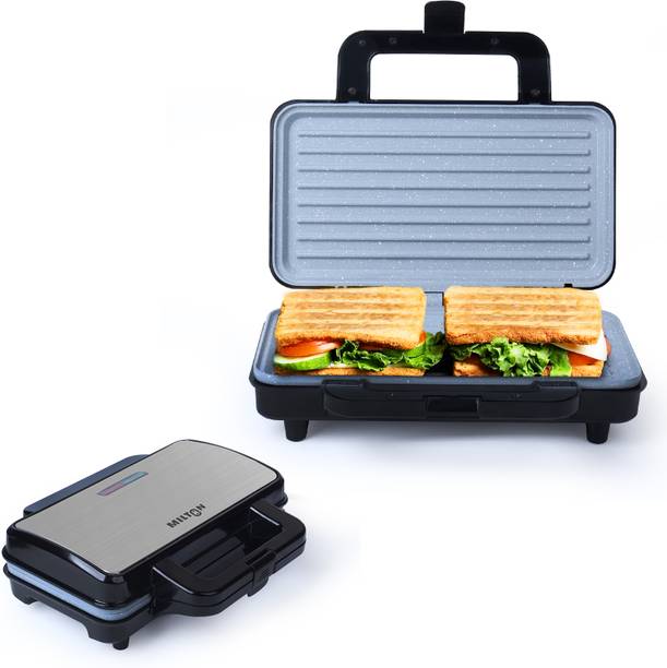 MILTON by Milton Plus Bigfill 900W Ceramic Grill Sandwich Maker | Auto Cut-Off | 105° Open Mouth Toast Sandwich Maker