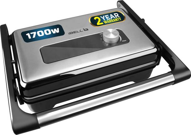iBELL SM1700G Sandwich Maker, 1700W, 180° Openable, Floating Hinges,Temp-Control Knob, Grill, Toast, Open Grill