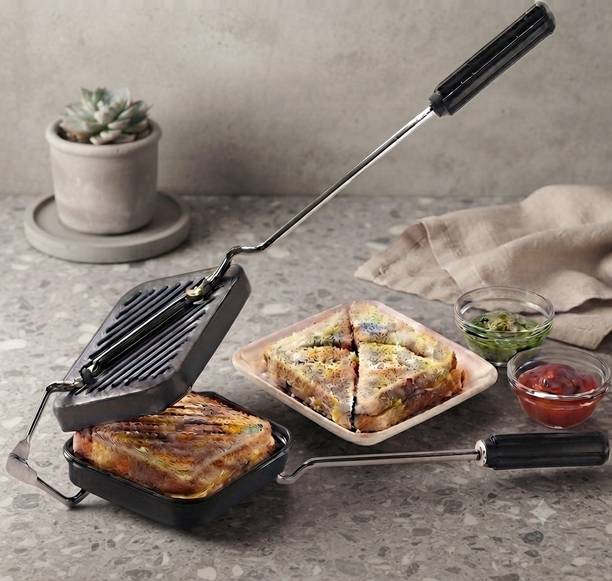 shuddhkitchen Manual Toasted Sandwich Maker for Home Kitchen Grill Sandwich Maker