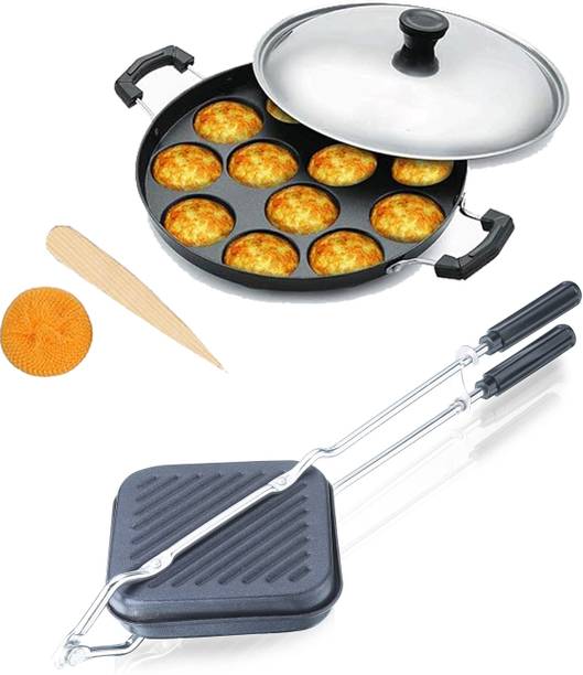 RBGIIT Grill Sandwich Toaster, Gas Compatible | paniyaram pan Non Stick with Lid K2 Toast