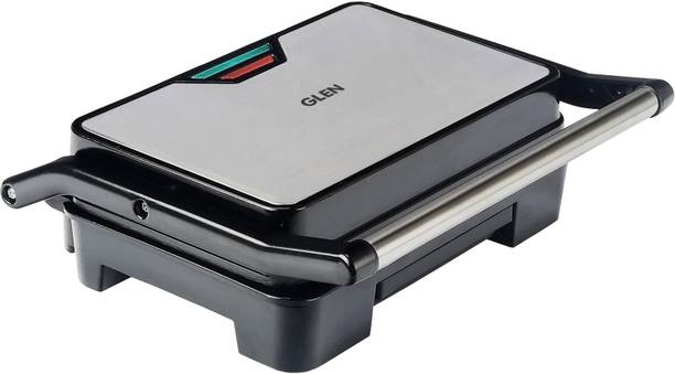 Glen by Glen Non-stick Plates Oil Collector Tray 830W Power Grill Sandwich Maker