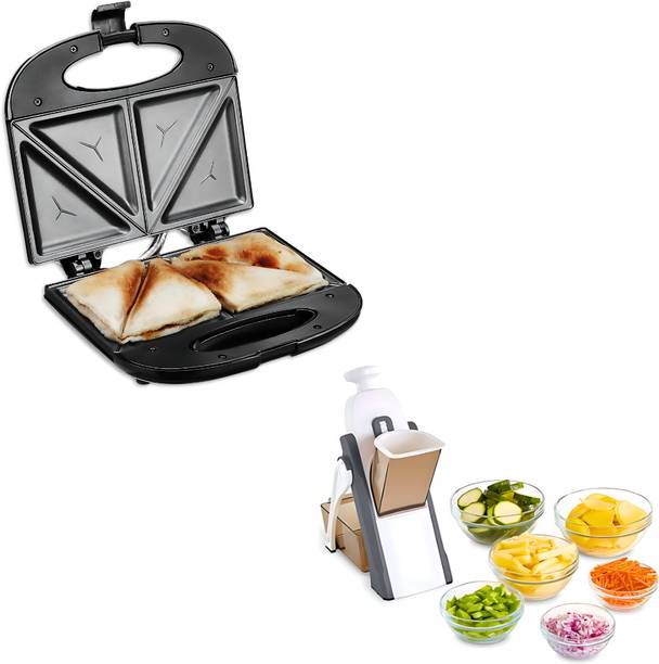 Elevea Combo C318 Electric Sandwich Maker & Slicer Vegetable Chopper 15 Years Warranty Toast Sandwich Maker