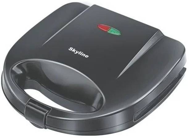 SKYLINE by Skyline 2-Slice Sandwich Grill Toaster With Non-Stick Plates & Thermostat Control Grill Sandwich Maker