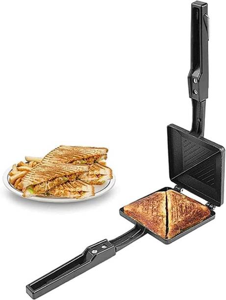 Sambhuya 2-Cut Gas Sandwich Toaster | Non-Stick Aluminium | Gas Stove Compatible Toast