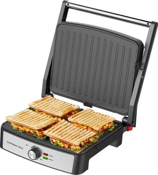 Inalsa Grill Master Ultra|Sandwich Maker|2200W|Large Cooking Plates|Temperature Control Grill