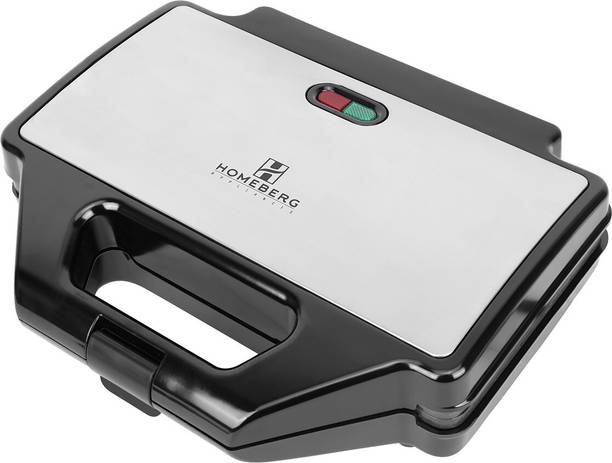 Homeberg by homeberg Non-Stick Coating 2-Slice Big O Fill Grill Maker 1000W - HSG618 Grill, Toast