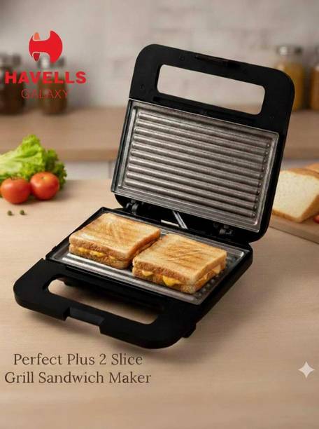 HAVELLS by HAVELLS Perfect Fill Plus 2 Slice Grill Sandwich Maker NON-STICK COATING GHCSTDSK075 Grill Sandwich Maker
