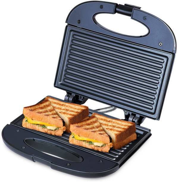 BAJAJ SWX 4 Deluxe 800-Watt 2-Slice Grill Sandwich Maker | Non-Stick Coated Plates Grill