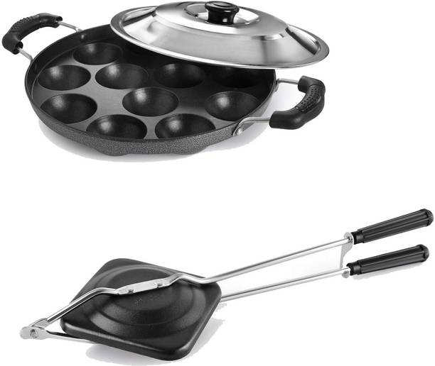 HM EVOTEK Non-electric Sandwich Maker | 2 Side Handle Appam Patra / Appam pan with Lid K7 0 W Pop Up Toaster