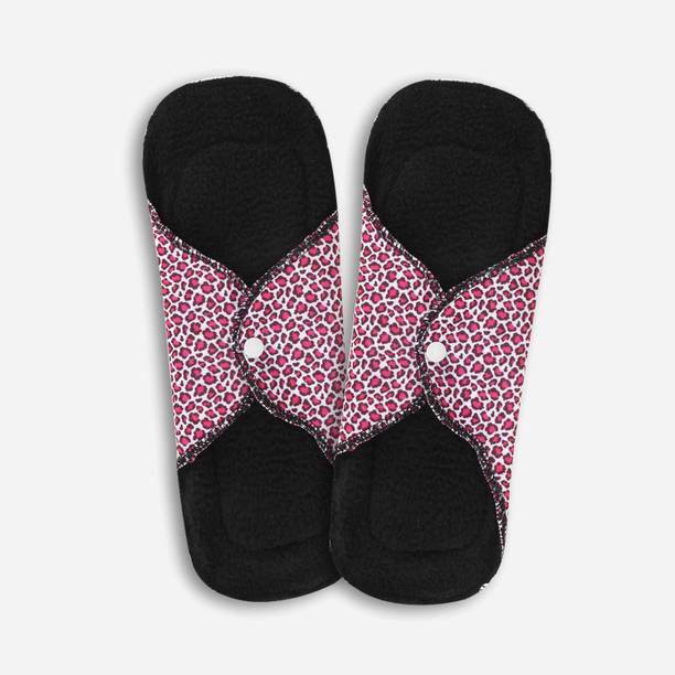 CareDone Pink Dotted Pads with Wings for Women,Washable Cloth Panty Liners Period Pads Sanitary Pad