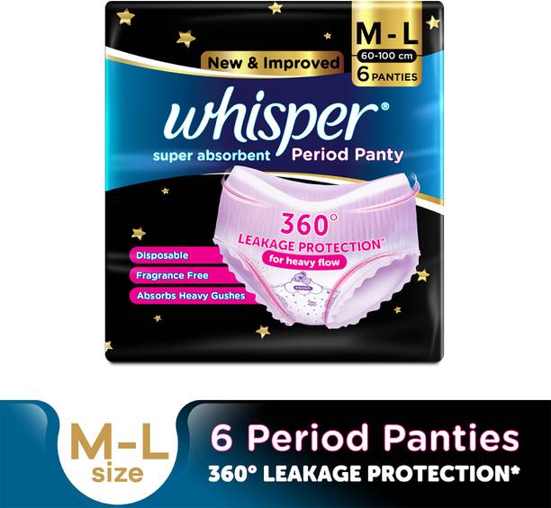 Whisper Super Absorbent Period Panty, M-L Panties Sanitary Pad