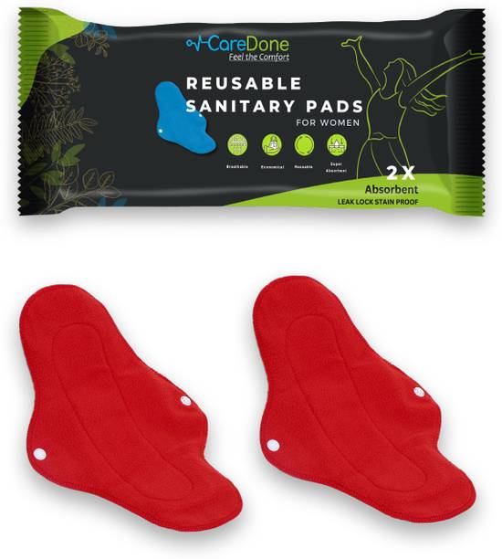CareDone Reusable Cloth Period Pads for Heavy Flow, Multicolor Cloth Pads Sanitary Pad