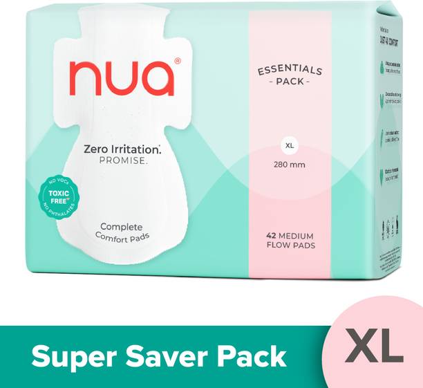 Nua Complete Comfort 42 Medium Flow XL | Essentials Pack | 4X Comfort Sanitary Pad